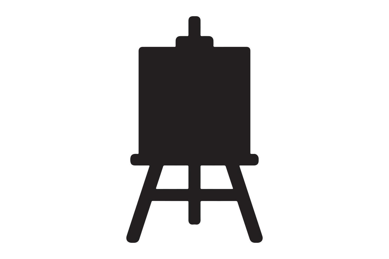Simple black and white silhouette of an artist's easel. vector