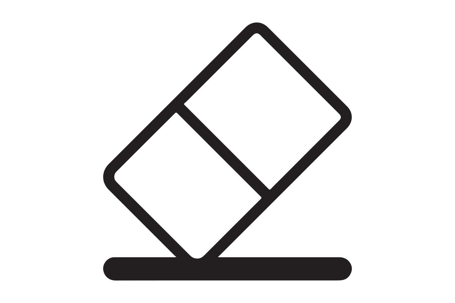 Simple Black and White Eraser Icon vector