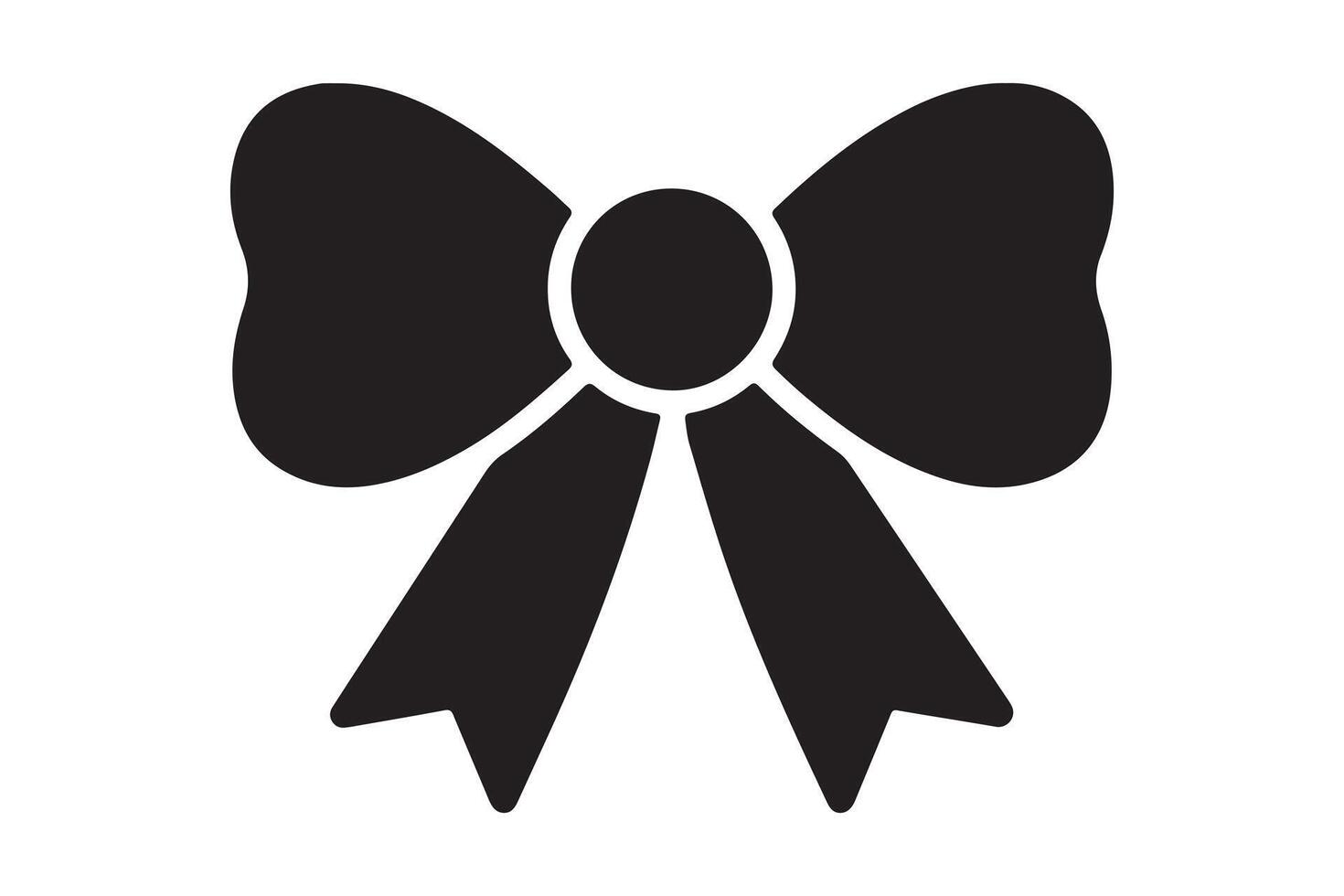 A black bow icon on a white background. vector