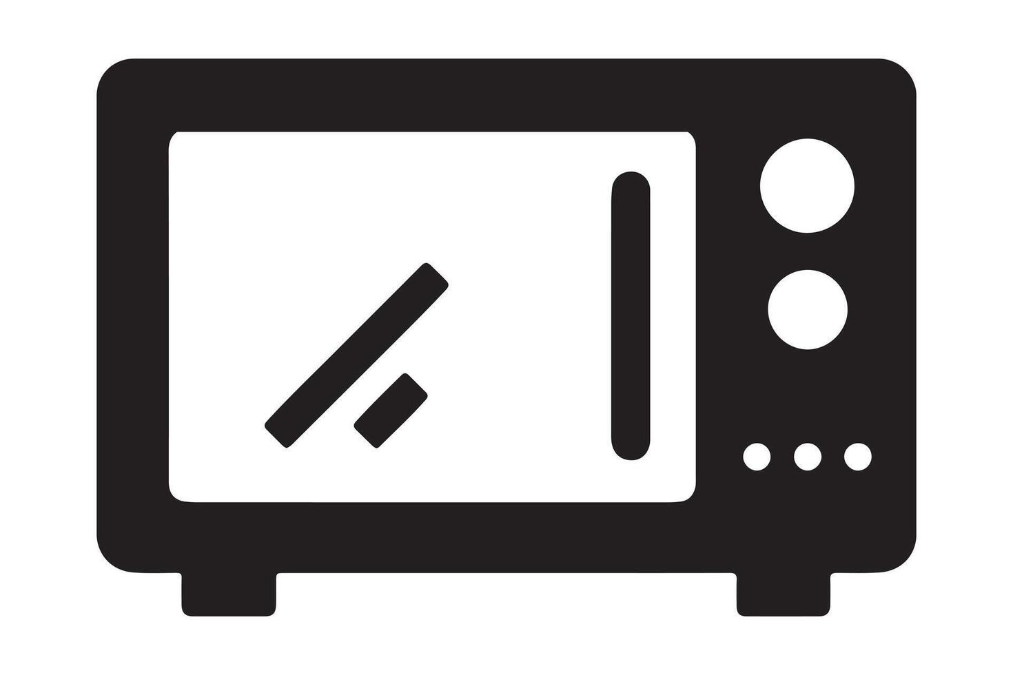 Simple black and white microwave icon vector