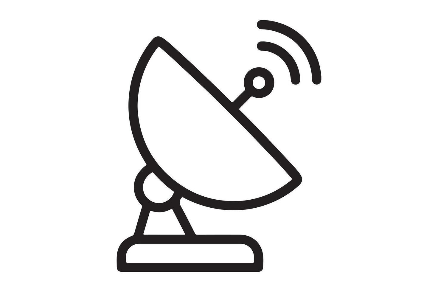 Simple Line Icon of a Satellite Dish Antenna vector