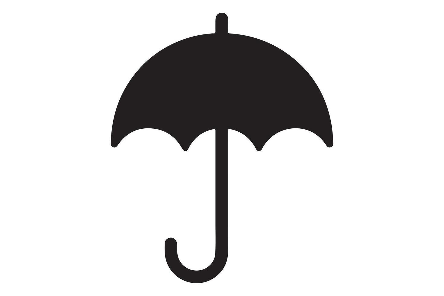 Simple Black Umbrella Icon Against White Background vector