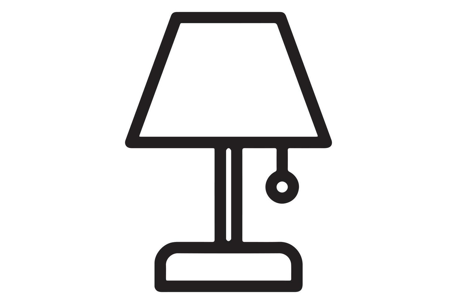 Simple Line Art Illustration of a Table Lamp vector