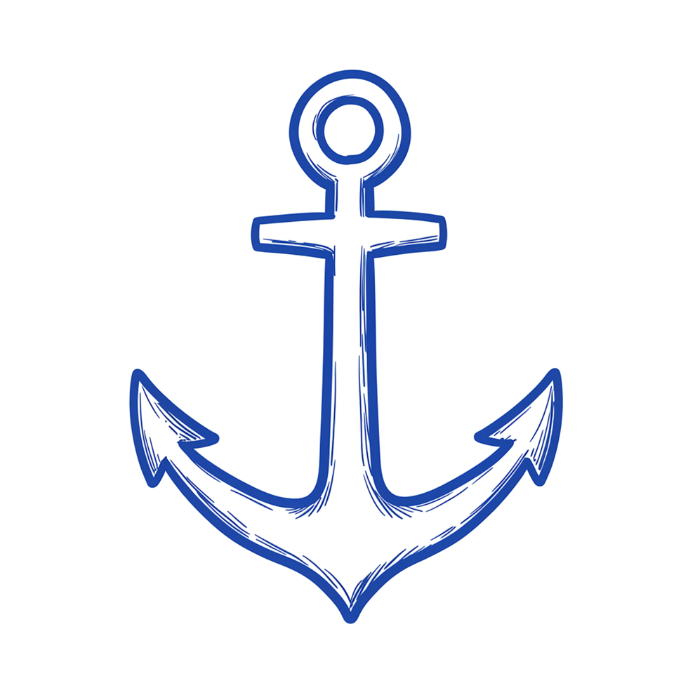 Nautical Anchor Graphic Design A Classic Blue Maritime Emblem png