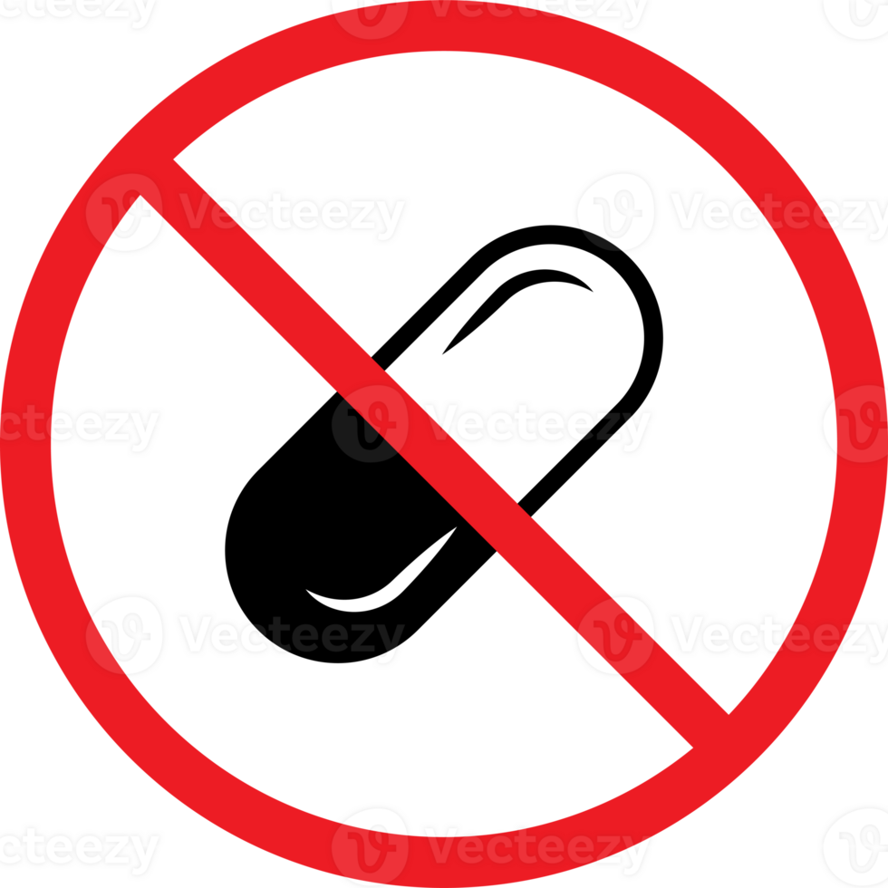 Forbidden medicine no pill icon. Prohibited capsule sign. Warning, restriction, caution, attention, For your web site design, logo, app, UI. illustration png