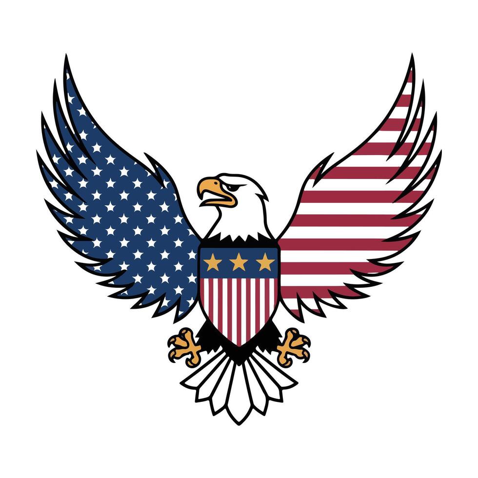 Patriotic American Eagle Shield Flag Artwork vector