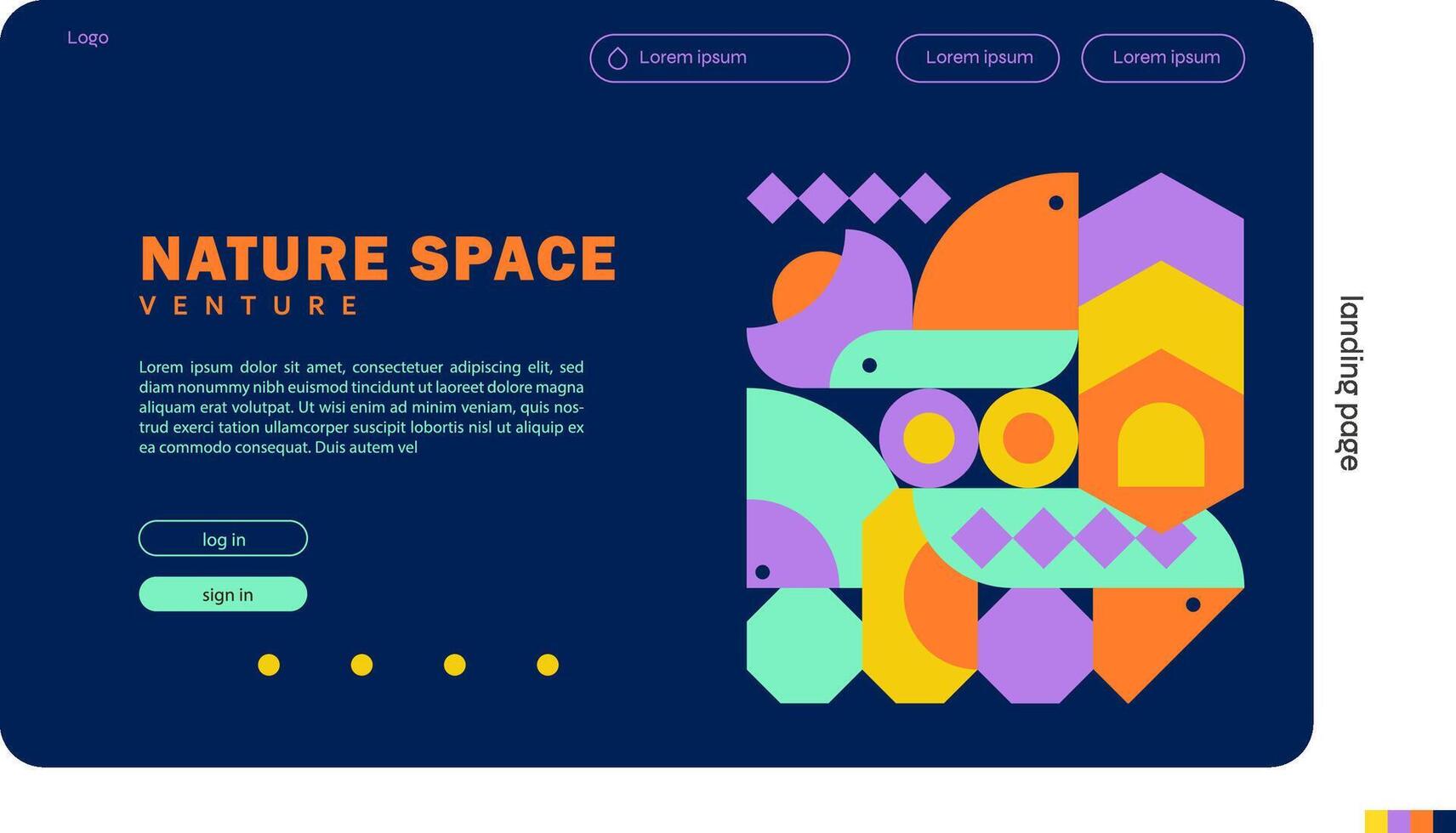 Nature Space Venture Website Landing Page Ui Design vector