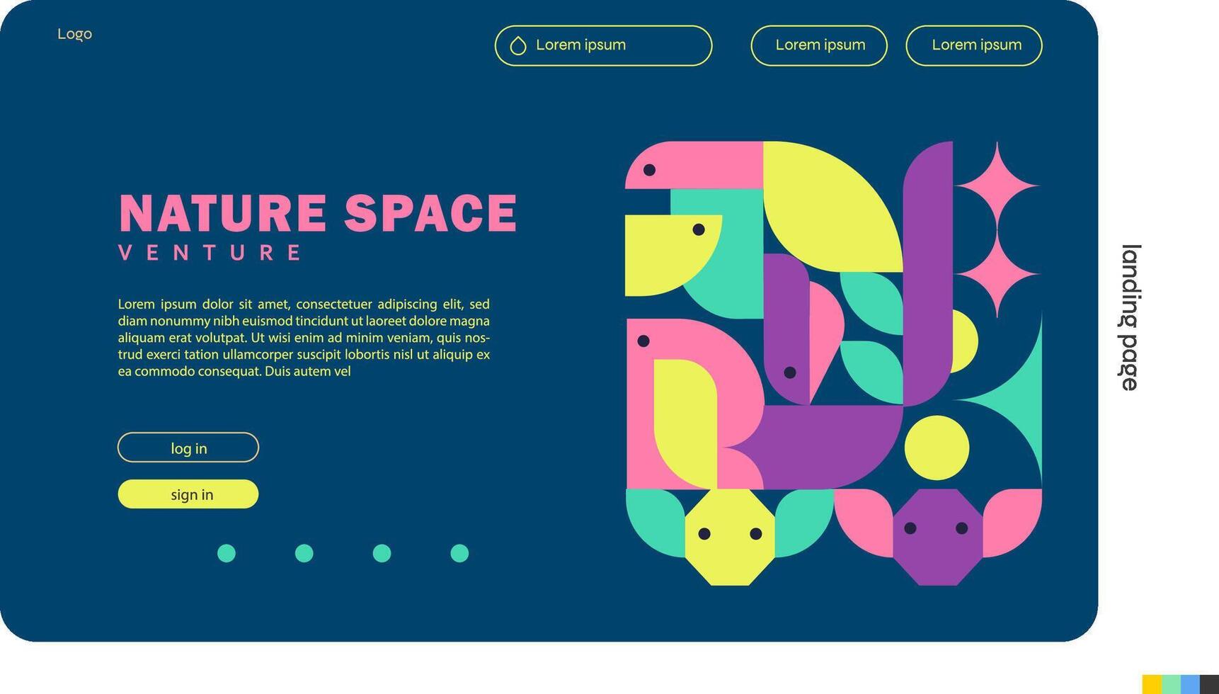 Nature Space Venture Website Landing Page Design vector