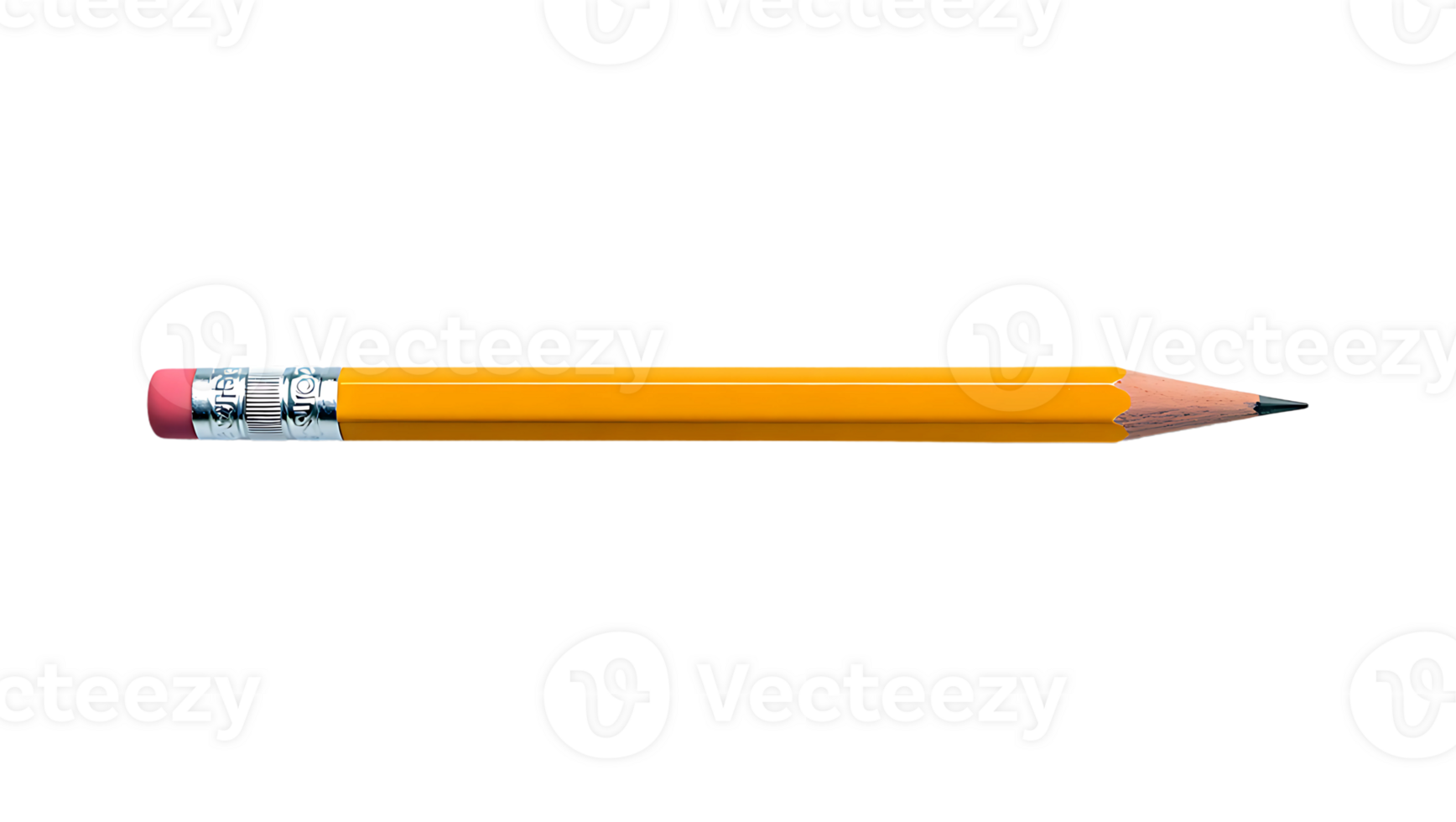 A classic yellow number two pencil sharpened and ready for writing displayed horizontally png