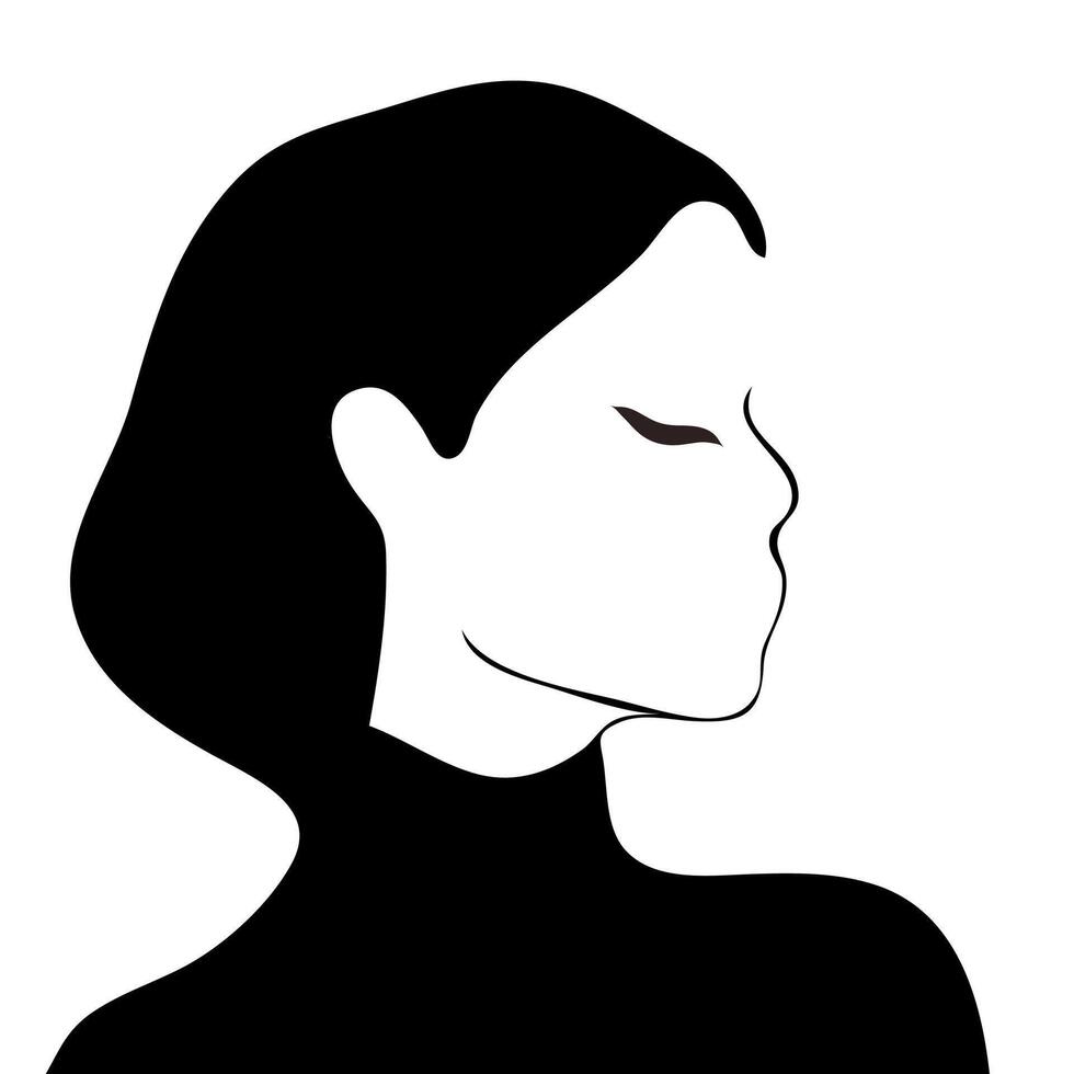 A minimalist illustration of a woman in a side profile vector