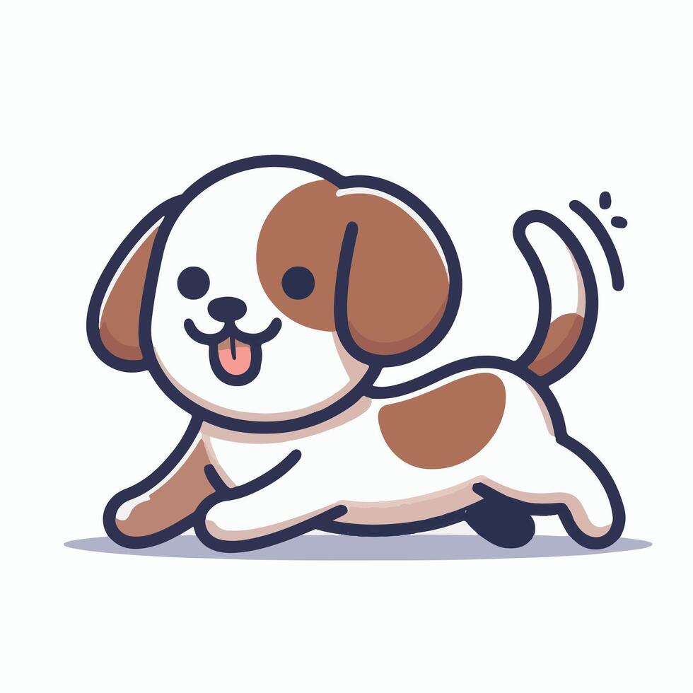 A cartoon dog running and smiling vector
