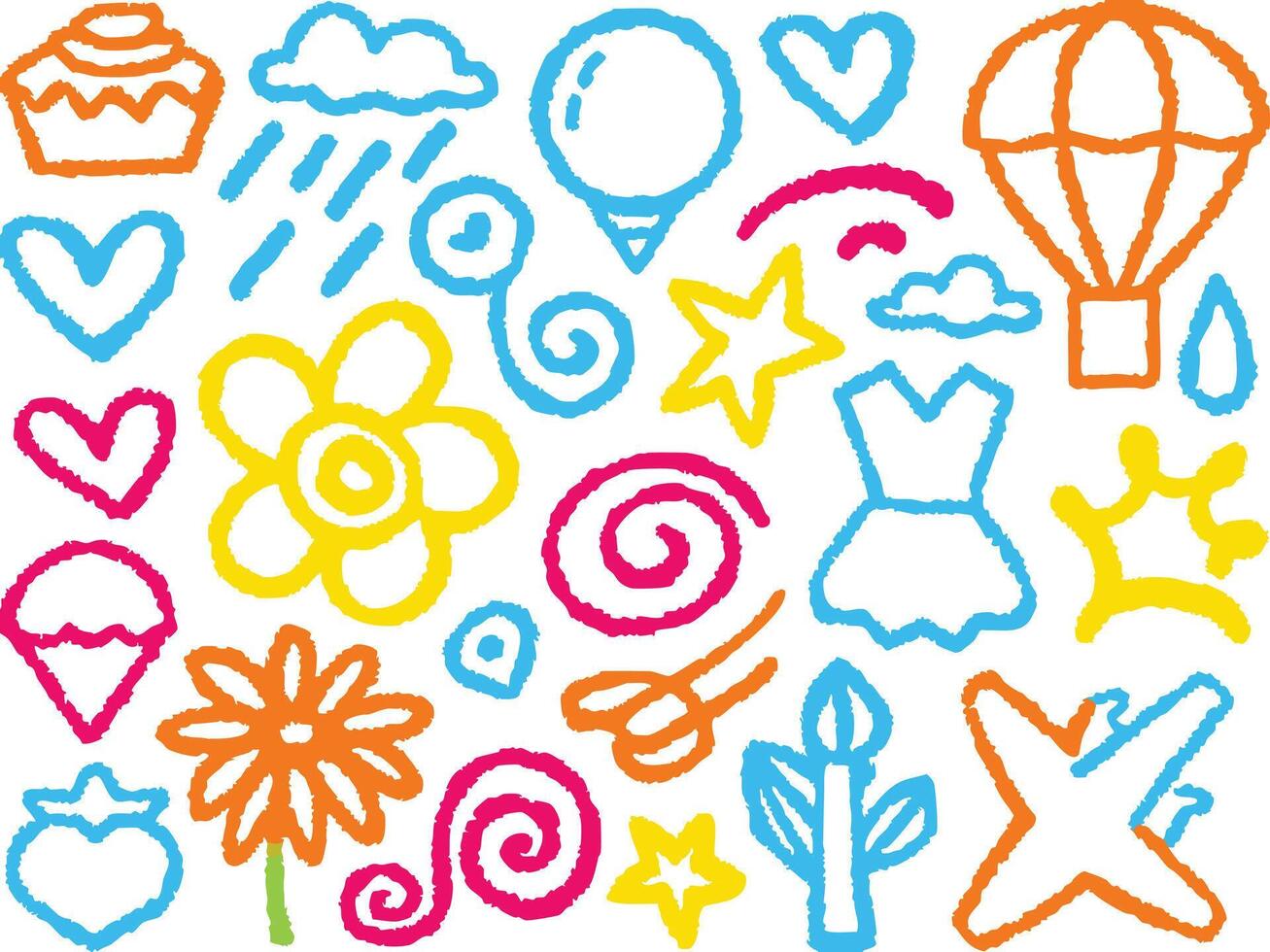 Illustration of a happy family of four people icon set design vector