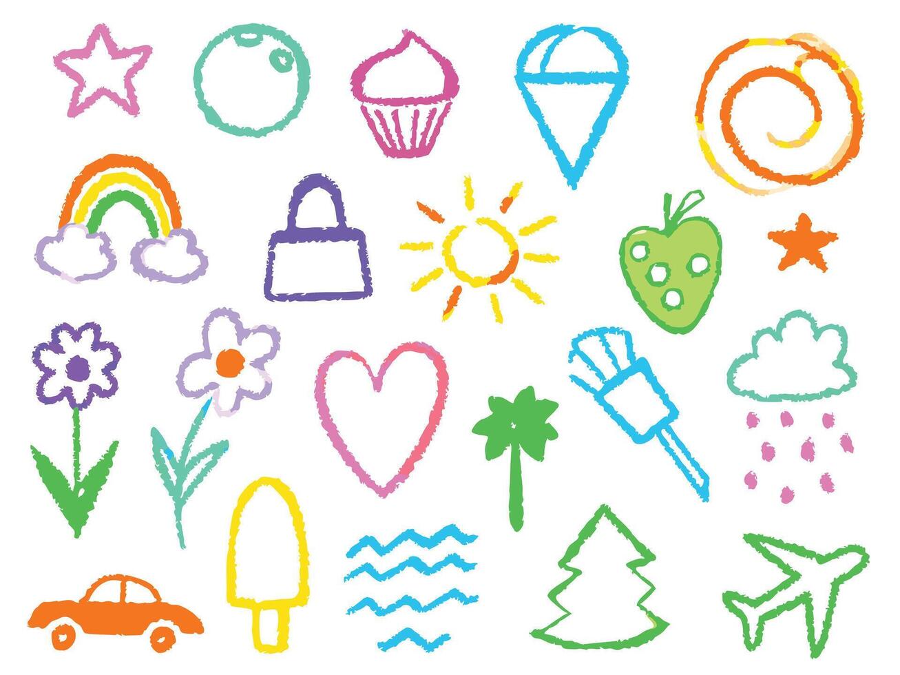 Summer beach icons collection design element illustration vector