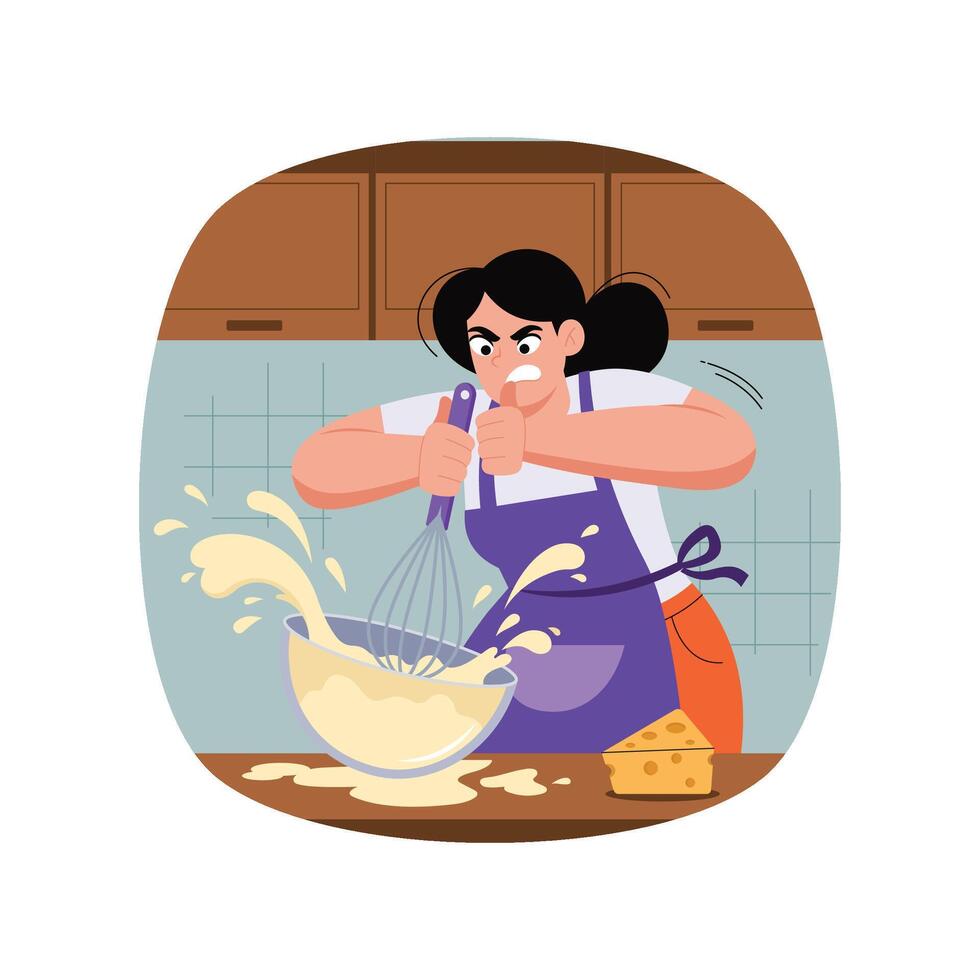 Mixing Dough with Mixer illustration. EPS 10 File vector