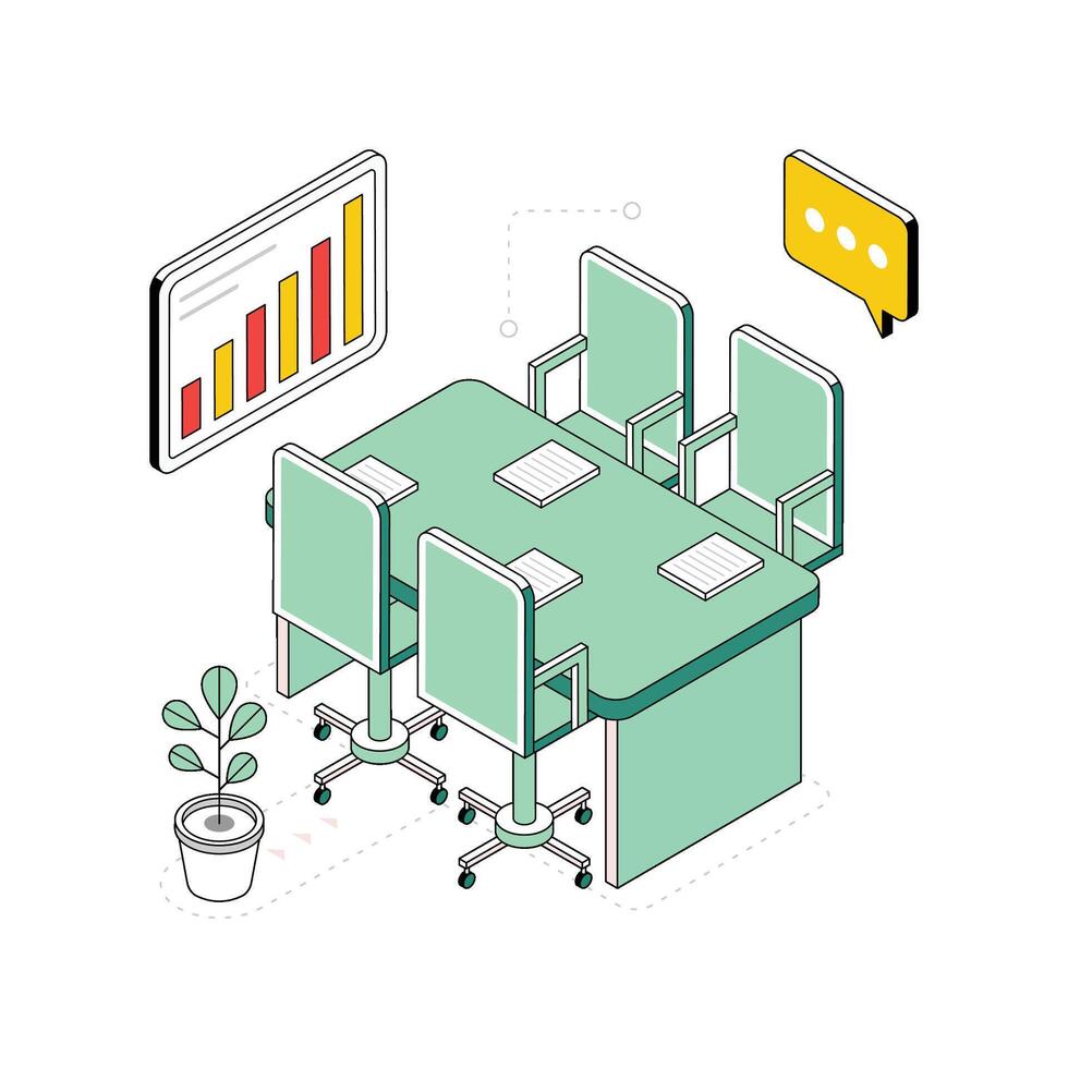4 Chairs isometric Style Illustration. EPS 10 file vector
