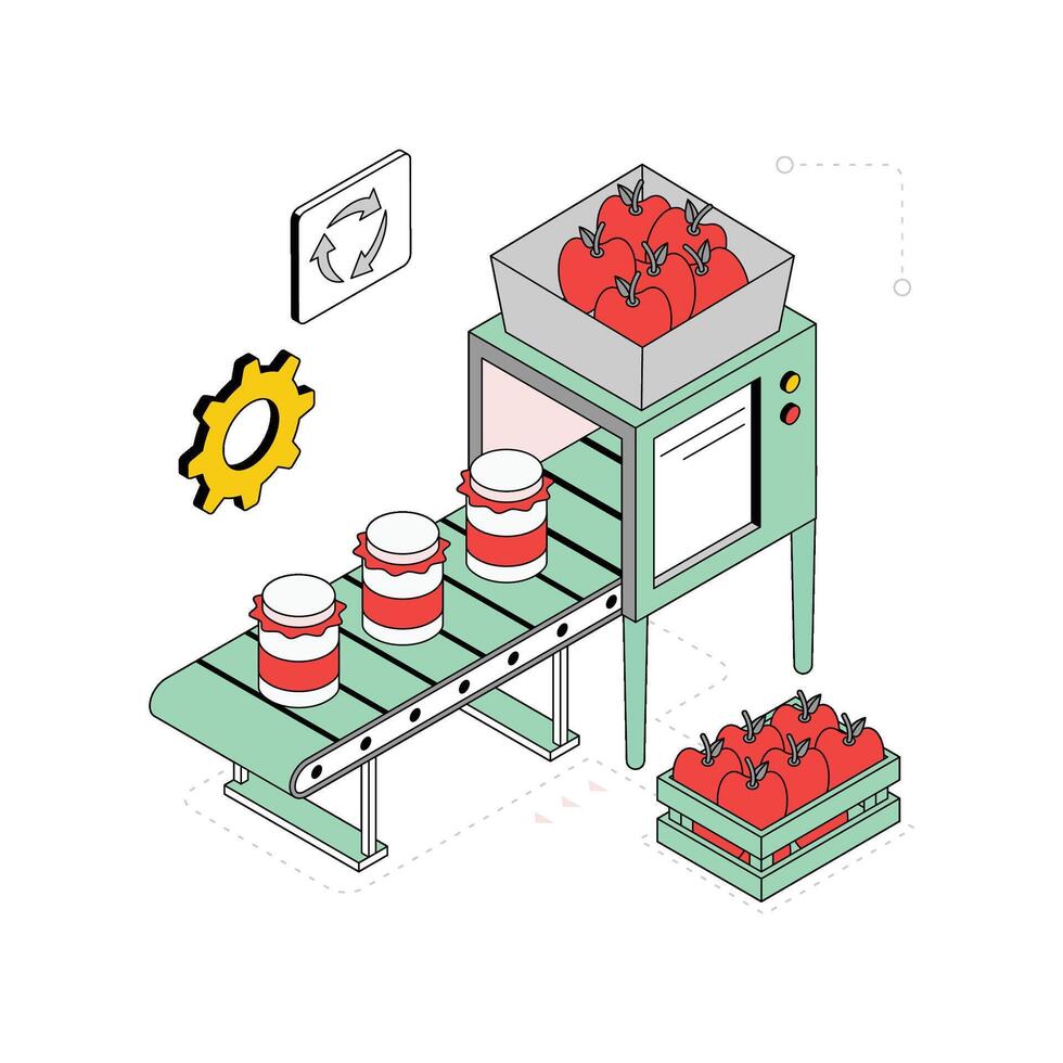 Packing Machine Isometric Style Illustration. EPS 10 File vector