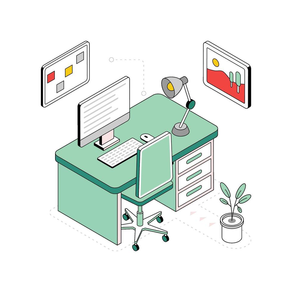 single Chair isometric Style Illustration. EPS 10 file vector