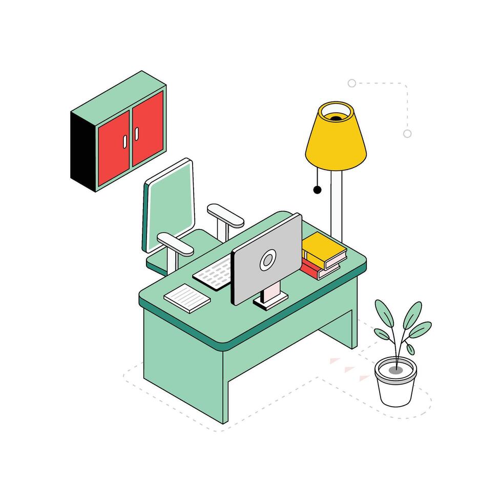 Yellow Lamp isometric Style Illustration. EPS 10 file vector