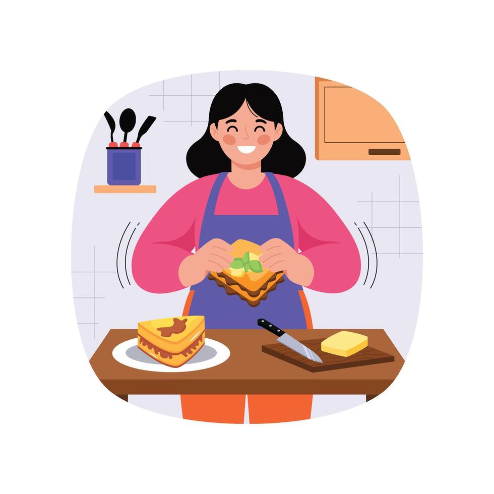 Decorating Sandwiches illustration. EPS 10 File vector