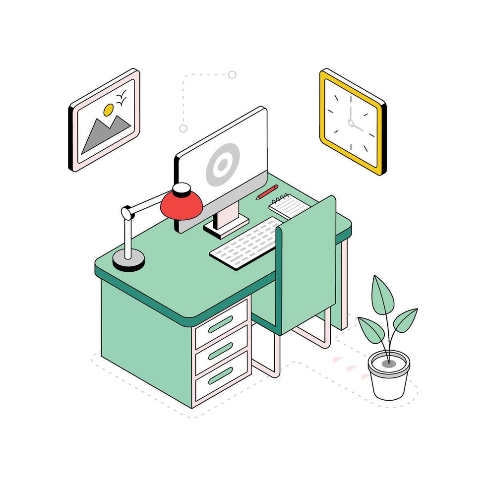 lamp Setup isometric Style Illustration. EPS 10 file vector