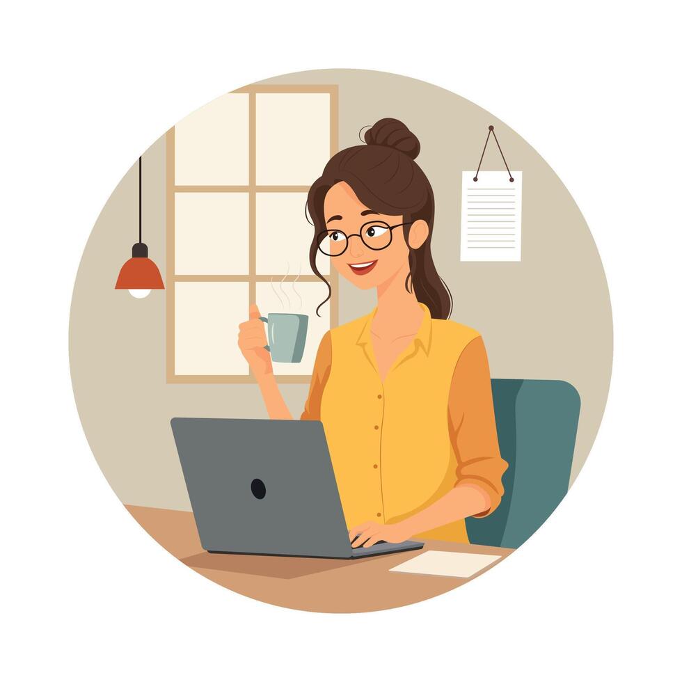 Employee Taking Coffee Break illustration. EPS 10 file vector
