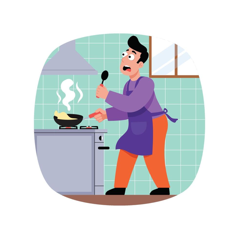Checking Boiling Pot illustration. EPS 10 File vector