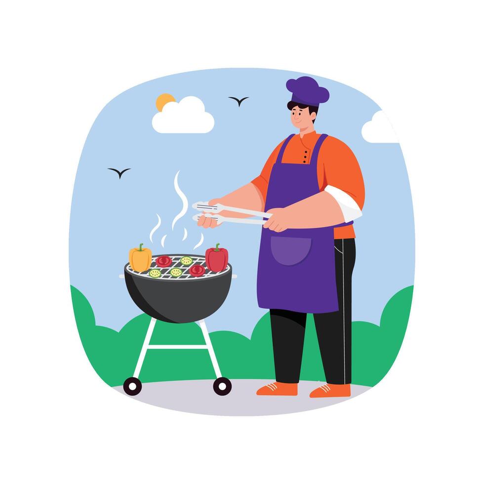 BBQ Picnic illustration. EPS 10 File vector