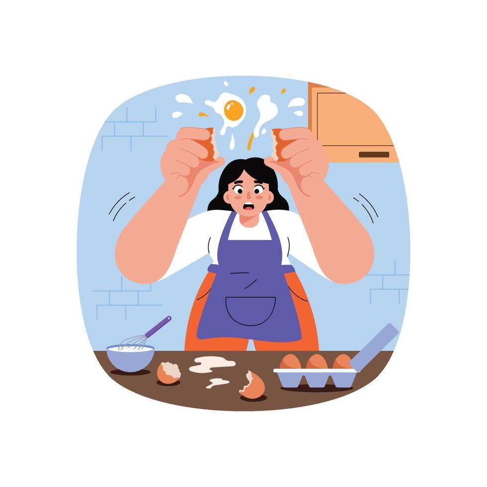 Dropping Egg illustration. EPS 10 File vector
