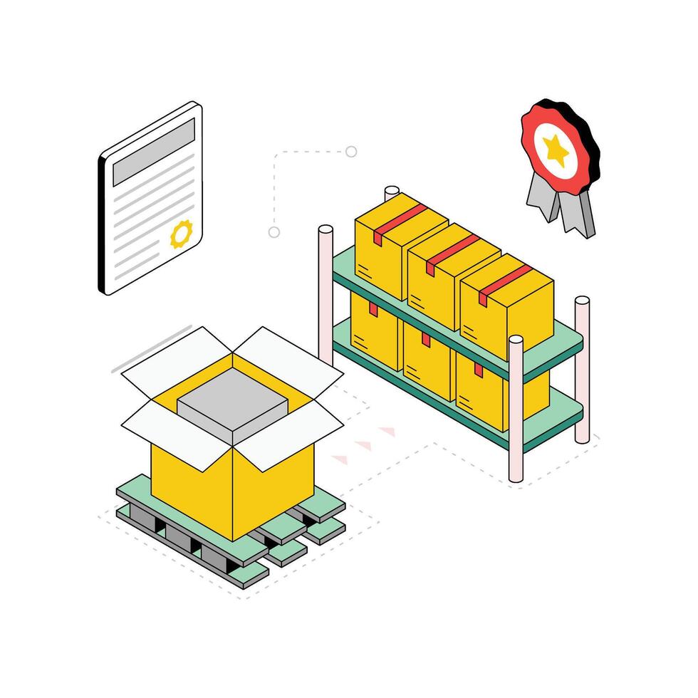Parcel Confirmation Isometric Style Illustration. EPS 10 File vector