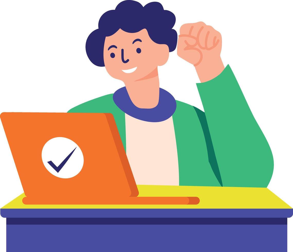 A flat style illustration of project complete vector
