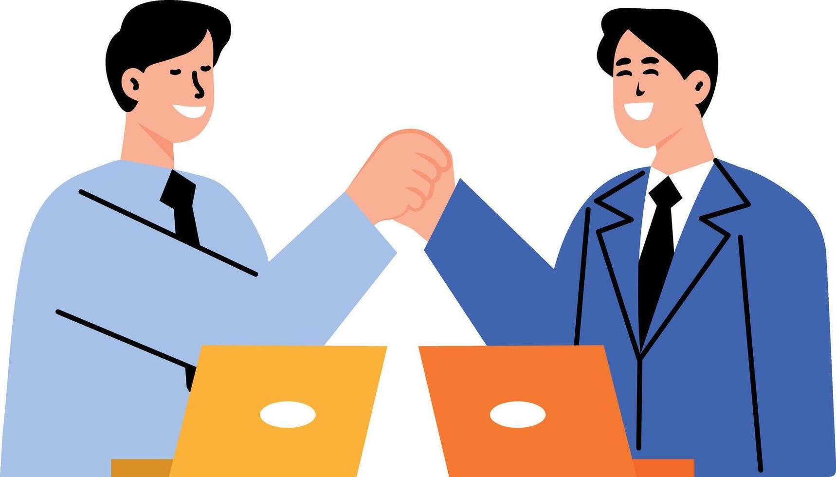 A flat style illustration showing work buddy vector