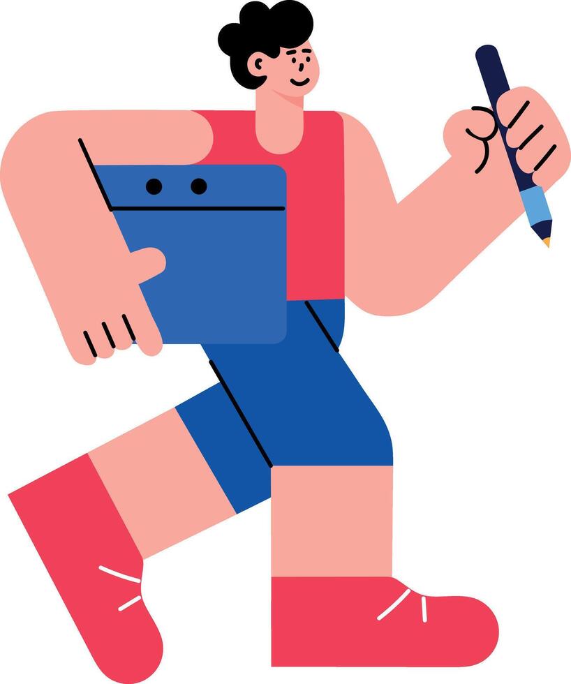 A flat style illustration of an expert programmer vector