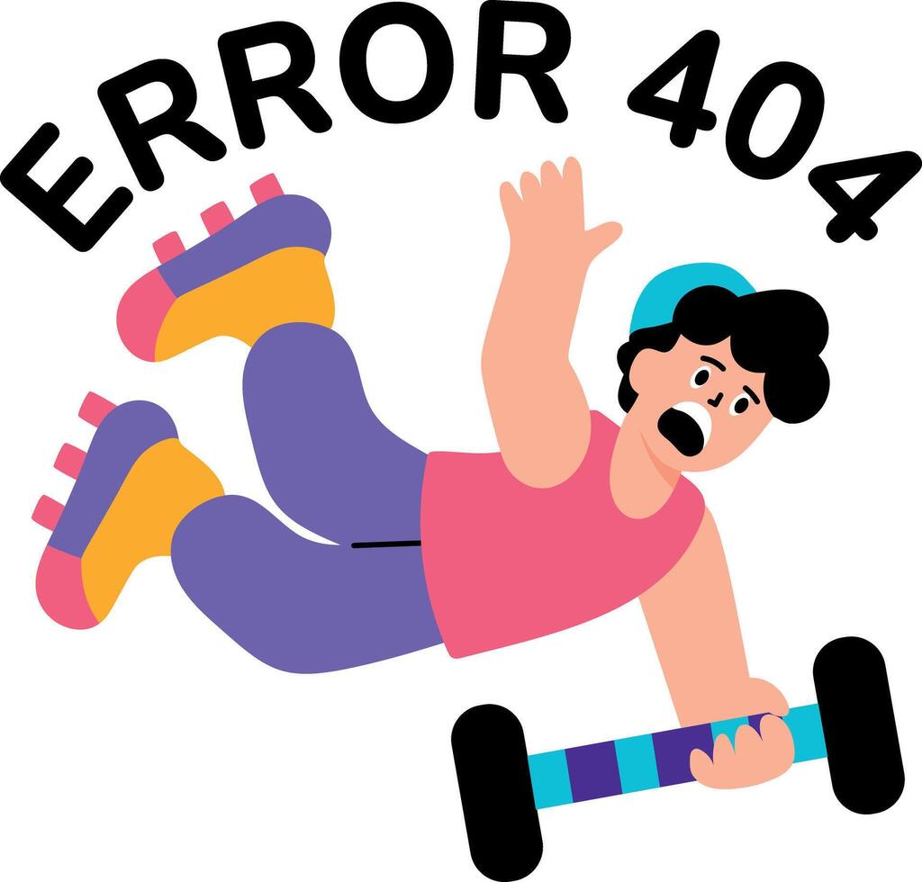 Flat style illustration depicting a character suddenly tripping over vector