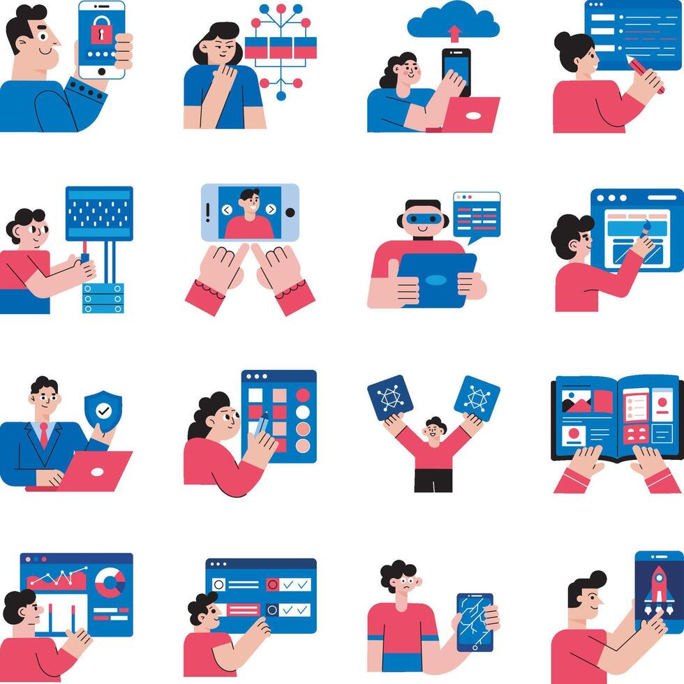 Collection of Development Flat Illustrations vector