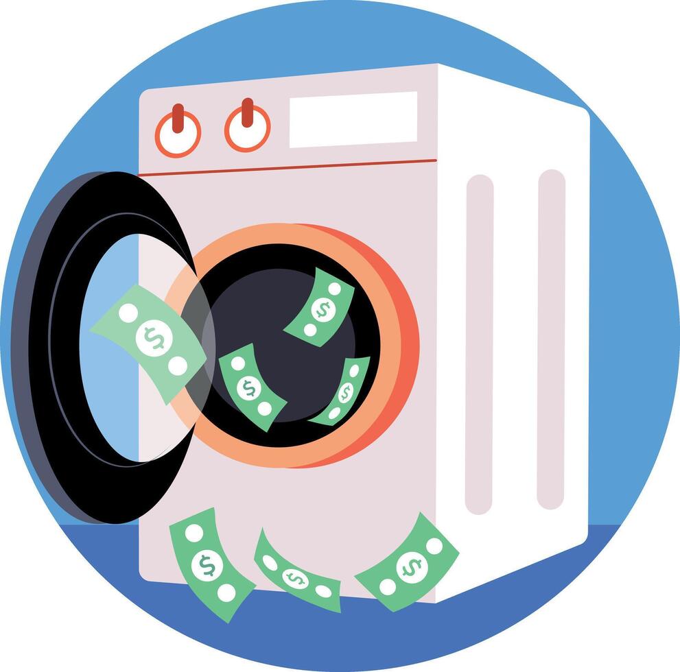Flat style illustration showing money laundering vector