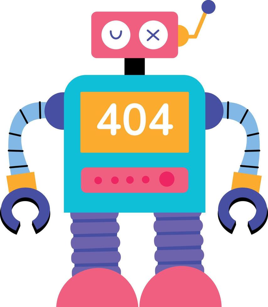 plano estilo ilustración representando un robot error vector