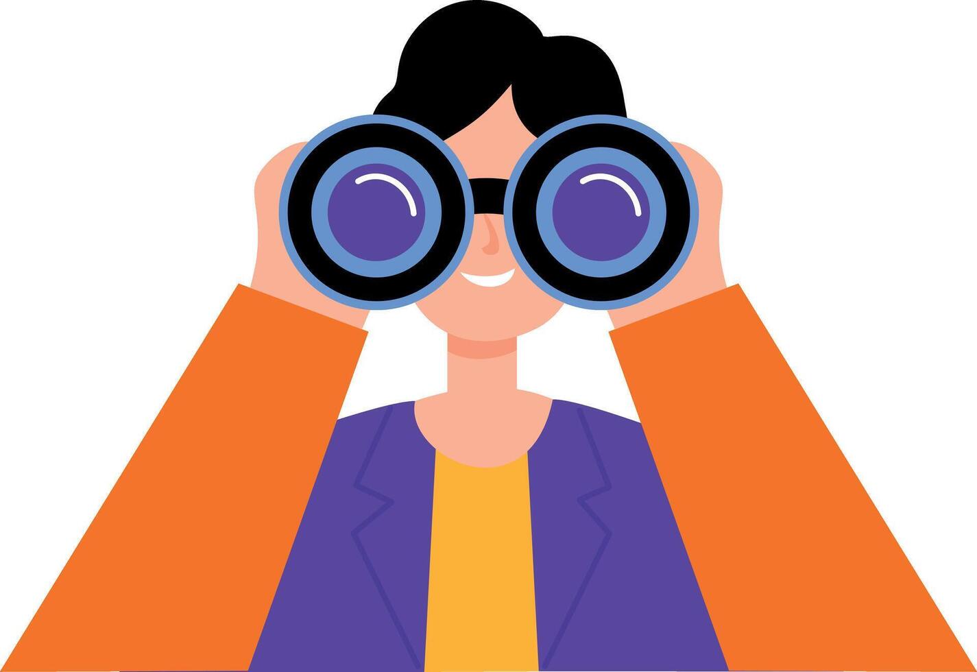 A flat style illustration showing a future finding character vector