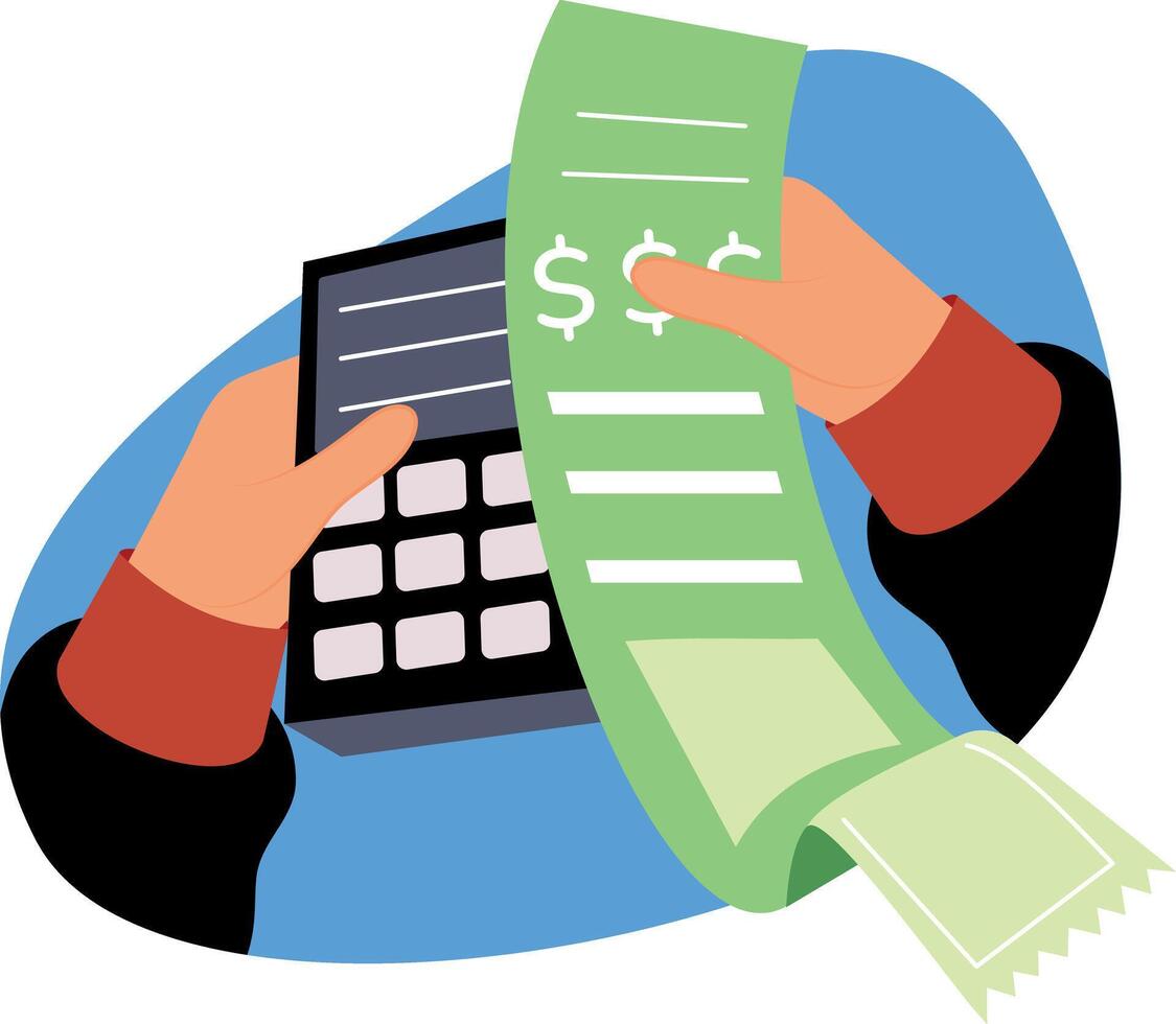Flat style illustration showing shopping receipt vector