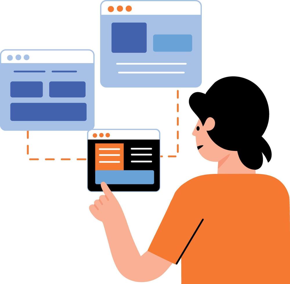 A flat style illustration of web development vector