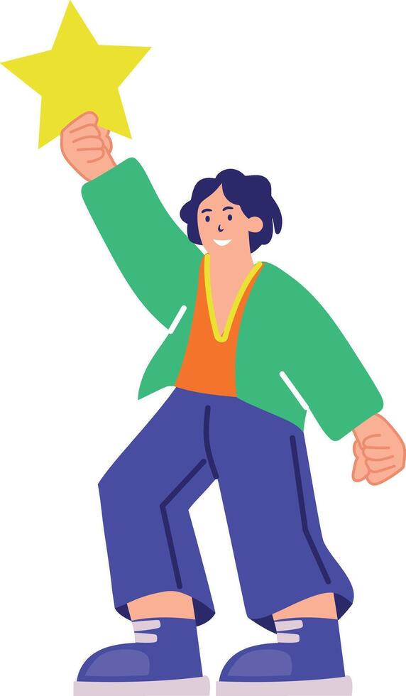 A flat style illustration of best performer vector