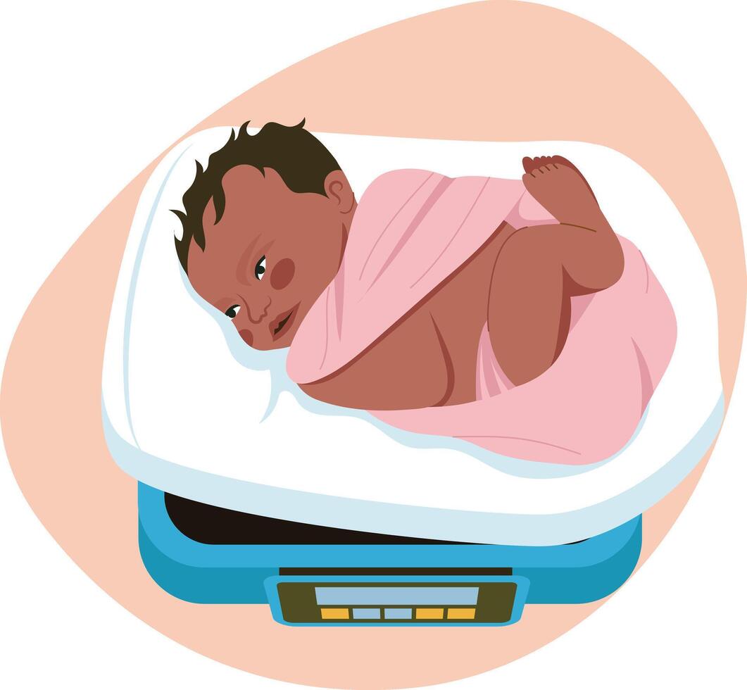 A flat style illustration showing baby weight vector
