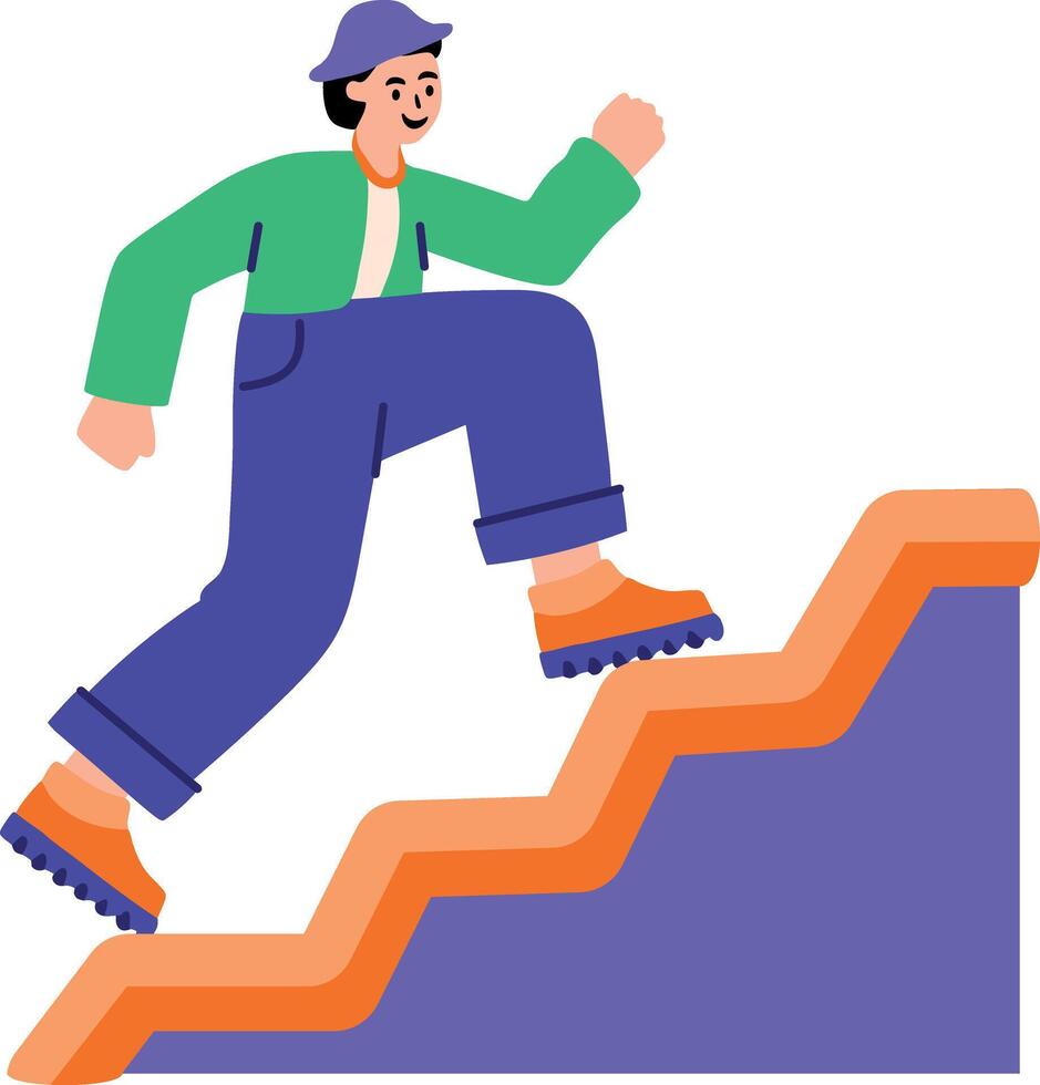 A flat style illustration of personal growth vector