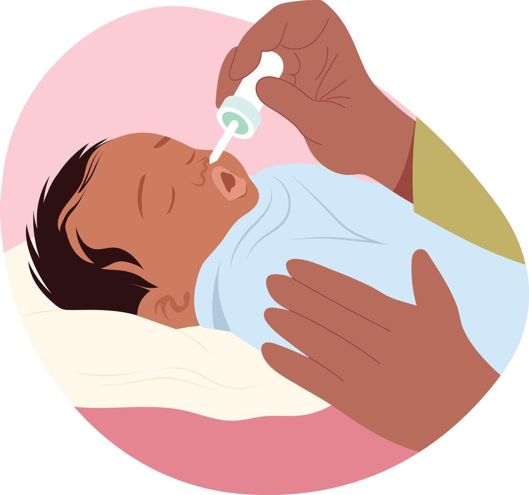 A flat style illustration showing baby drops vector
