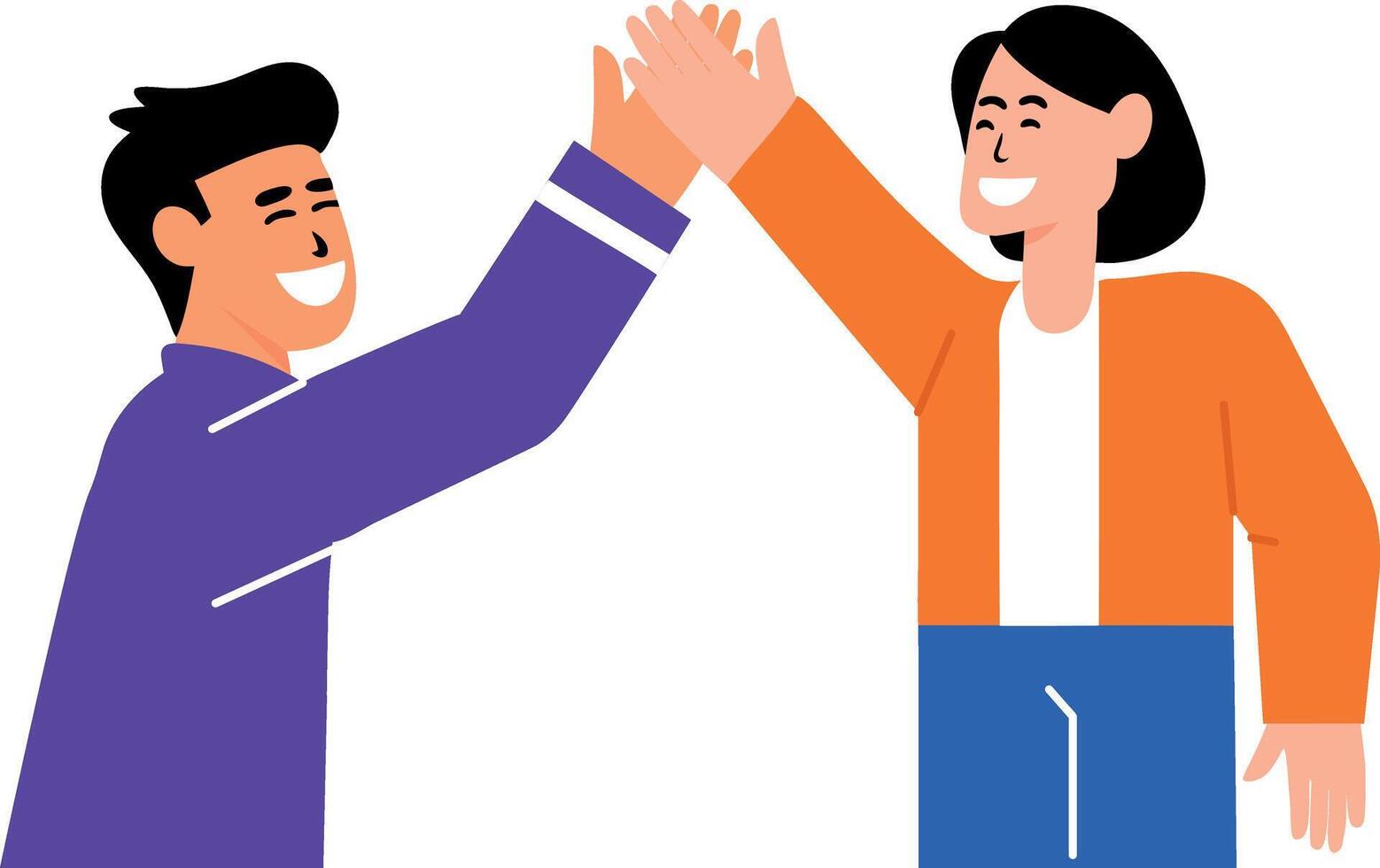 An office team doing a work celebration, flat illustration vector