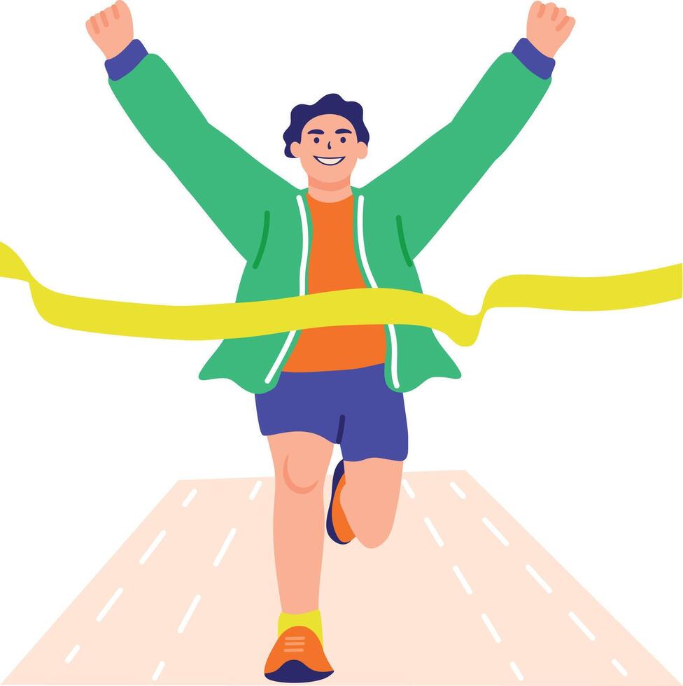 A flat style illustration of finish line vector