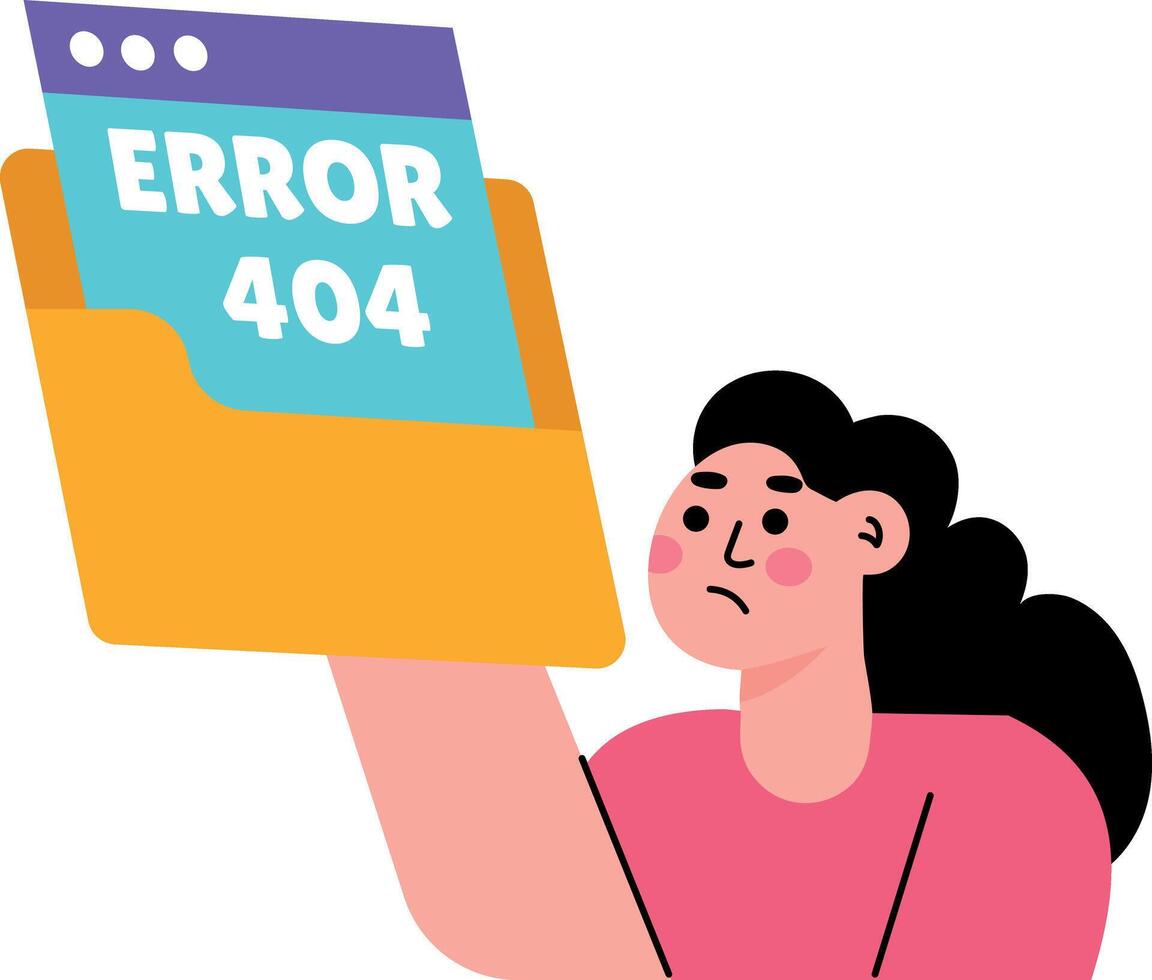 Flat style illustration showing a corrupted file message vector