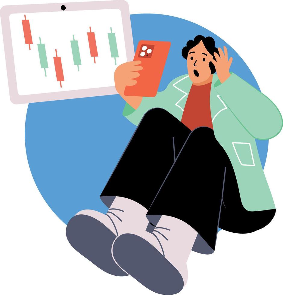 Flat style illustration depicting fomo investing vector