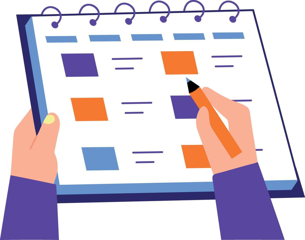 A flat style illustration of scheduling tasks vector