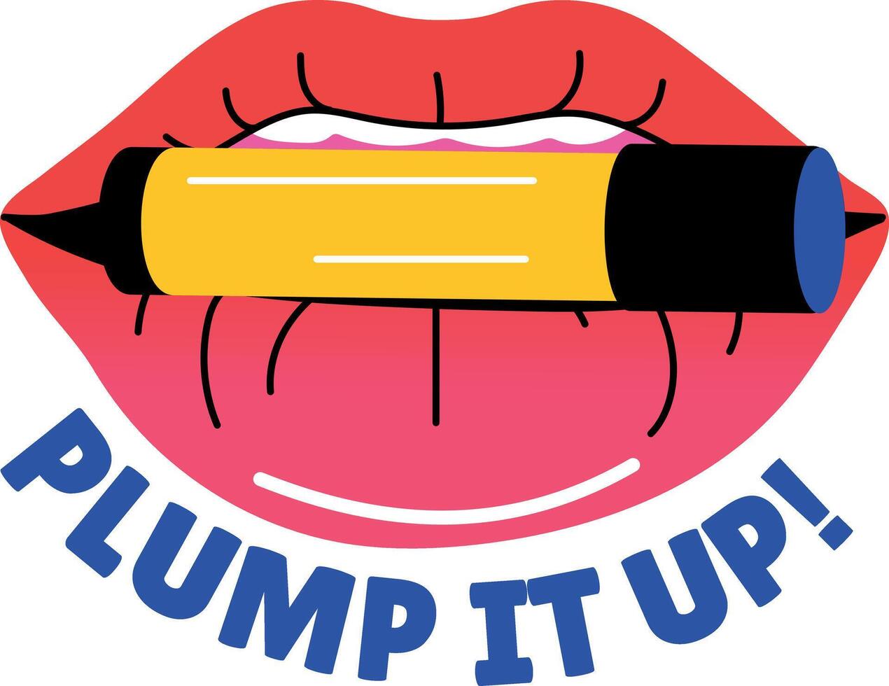 A flat style sticker of plump lips vector