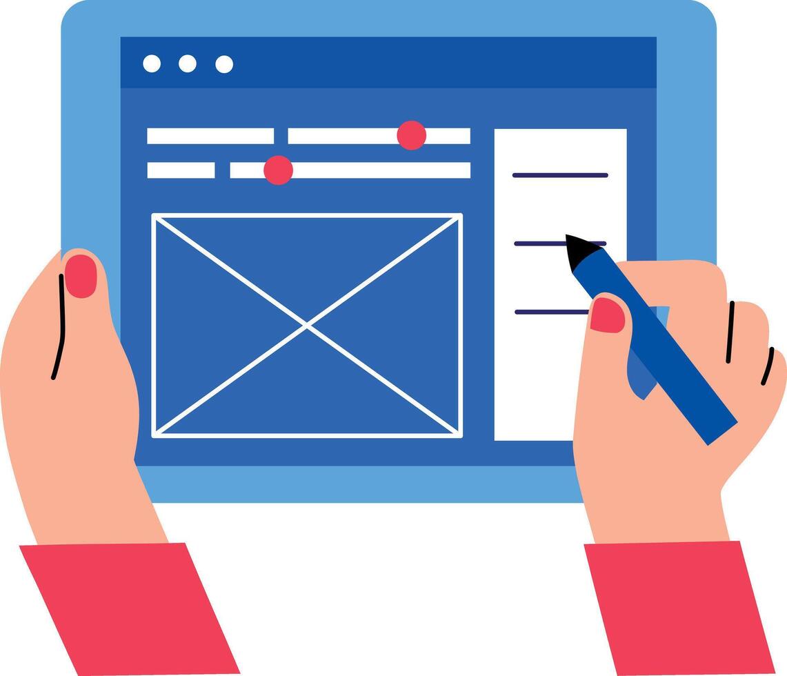 A flat style illustration showing uni mockups vector